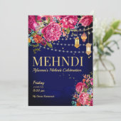 Mehndi Sterrennacht Arabieren floranje Kaart (Staand voorkant)