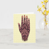Mehndi Tattoo Art Design Blank Note Kaart (Gele Bloem)