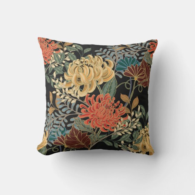 Mehndi Tracery Tegel: etnisch naadloos ontwerp Kussen (Voorkant)