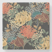 Mehndi Tracery Tegel: etnisch naadloos ontwerp Stenen Onderzetter (Voorkant)