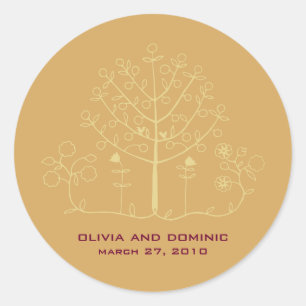 Mehndi Tree Bruiloft Label Seal