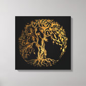 Mehndi Tree of Life (Gold) Canvas Afdruk (Voorkant)