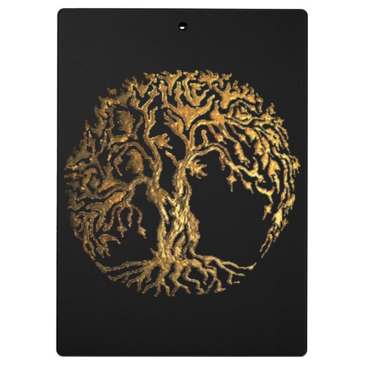 Mehndi Tree of Life (Gold) (Henna) Klembord (Achterkant)