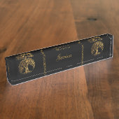 Mehndi Tree of Life (Gold) (Henna) Naambordje (Zijkant)