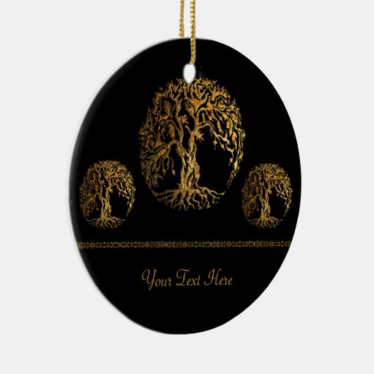 Mehndi Tree of Life (Gold) Keramisch Ornament (Rechts)