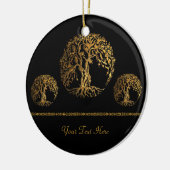 Mehndi Tree of Life (Gold) Keramisch Ornament (Links)