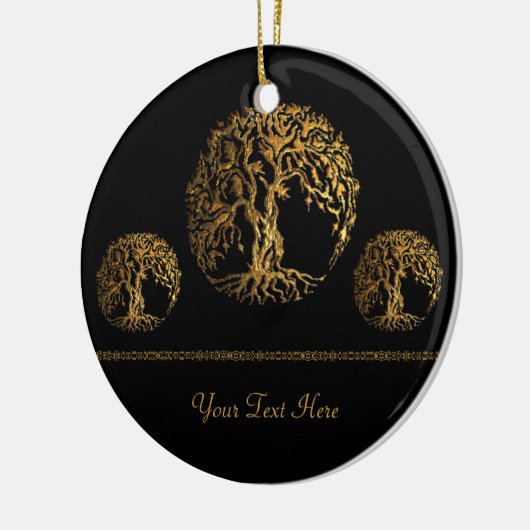Mehndi Tree of Life (Gold) Keramisch Ornament (Links)