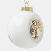 Mehndi Tree of Life (Gold) Keramische Bal Ornament (Links)