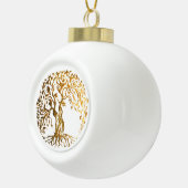 Mehndi Tree of Life (Gold) Keramische Bal Ornament (Rechts)