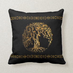 Mehndi Tree of Life (Gold) Kussen