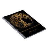 Mehndi Tree of Life (Gold) Notitieboek (Rechterzijde)