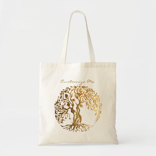 Mehndi Tree of Life (Gold) Tote Bag (Voorkant)