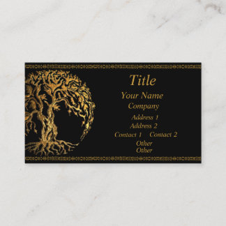 Mehndi Tree of Life (Gold) Visitekaartje
