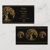 Mehndi Tree of Life (Gold) Visitekaartje (Voorkant / Achterkant)