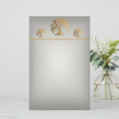 Mehndi Tree of Life (Henna) Briefpapier (Staand voorkant)