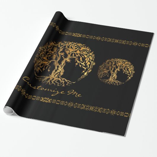 Mehndi Tree of Life (Henna) Cadeaupapier (Uitgerold)