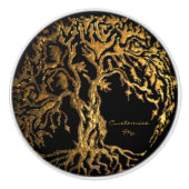 Mehndi Tree of Life (Henna) Keramische Knop (Voorkant)