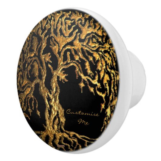 Mehndi Tree of Life (Henna) Keramische Knop (Rechts)