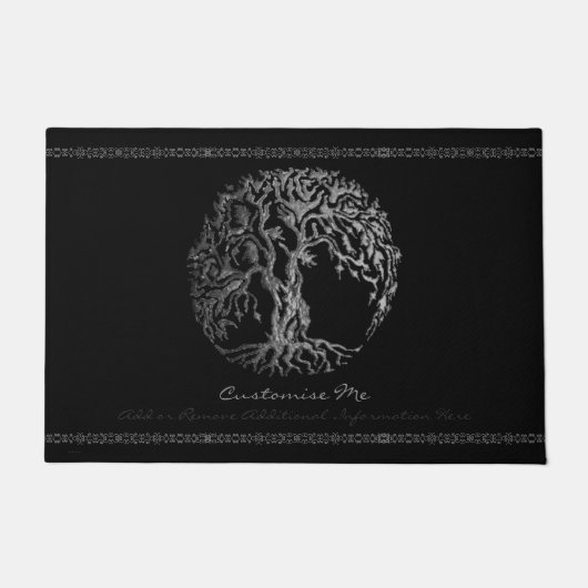Mehndi Tree of Life (Henna) (zilver) Deurmat (Voorkant)