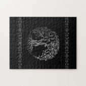 Mehndi Tree of Life (Henna) (zilver) Legpuzzel (Horizontaal)