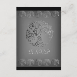 Mehndi Tree of Life (Henna) (zilver) RSVP Kaartje