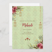 Mehndi uitnodiging Digitale Indiase bruiloft uitno (Voorkant / Achterkant)