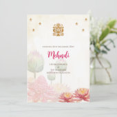 Mehndi uitnodiging Digitale Indiase bruiloft uitno (Staand voorkant)