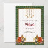 Mehndi uitnodiging Digitale Indiase bruiloft uitno (Voorkant / Achterkant)