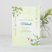 Mehndi uitnodiging Digitale Indiase bruiloft uitno (Staand voorkant)