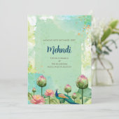 Mehndi uitnodiging Digitale Indiase bruiloft uitno (Staand voorkant)