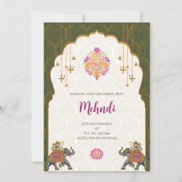 Mehndi uitnodiging Digitale Indiase trouwuitnodigi