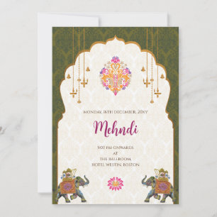 Mehndi uitnodiging Digitale Indiase trouwuitnodigi