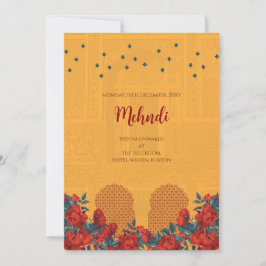 Mehndi uitnodiging Digitale Indiase trouwuitnodigi