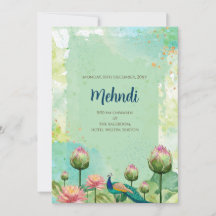 Mehndi uitnodiging Digitale Indiase trouwuitnodigi