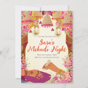 Mehndi uitnodiging & Digitale Mehendi uitnodiging