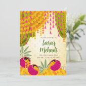 Mehndi uitnodigingen & Digital Mehndi uitnodigen (Staand voorkant)