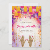 Mehndi uitnodigingen Digitale Dholki uitnodiging (Voorkant)