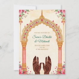 Mehndi uitnodigingen Digitale Dholki uitnodigingen