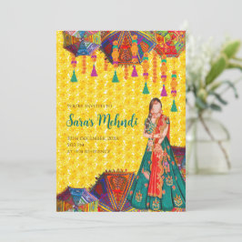 Mehndi-uitnodigingen & Henna-nachtuitnodiging Meha Kaart