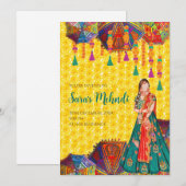 Mehndi Uitnodigingen & Henna Night nodigen Mehandi (Voorkant / Achterkant)