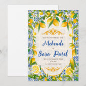 Mehndi uitnodigingen & Italiaans themadecor (Voorkant / Achterkant)