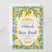 Mehndi uitnodigingen & Italiaanse thema decor (Voorkant)