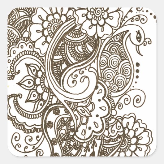 Mehndi Vierkante Sticker (Voorkant)
