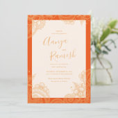 Mehndi Wedding Invitations Kaart (Staand voorkant)