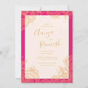 Mehndi Wedding Invitations Kaart