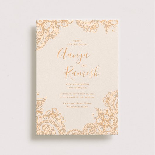 Mehndi Wedding Invitations Kaart