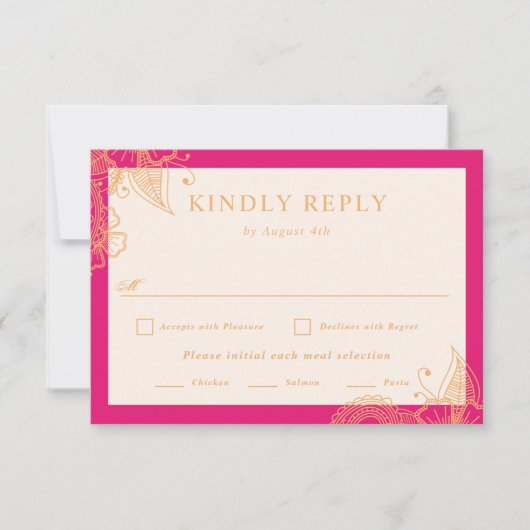Mehndi Wedding RSVP (Voorkant)