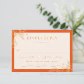 Mehndi Wedding RSVP Kaartje (Staand voorkant)