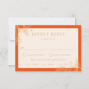 Mehndi Wedding RSVP Kaartje