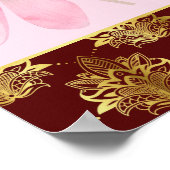 Mehndi welkom teken dansen Indiase bruid maroon Poster (Hoek)